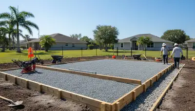 Level gravel shed foundation preparation by landscaping experts in New Port Richey, FL