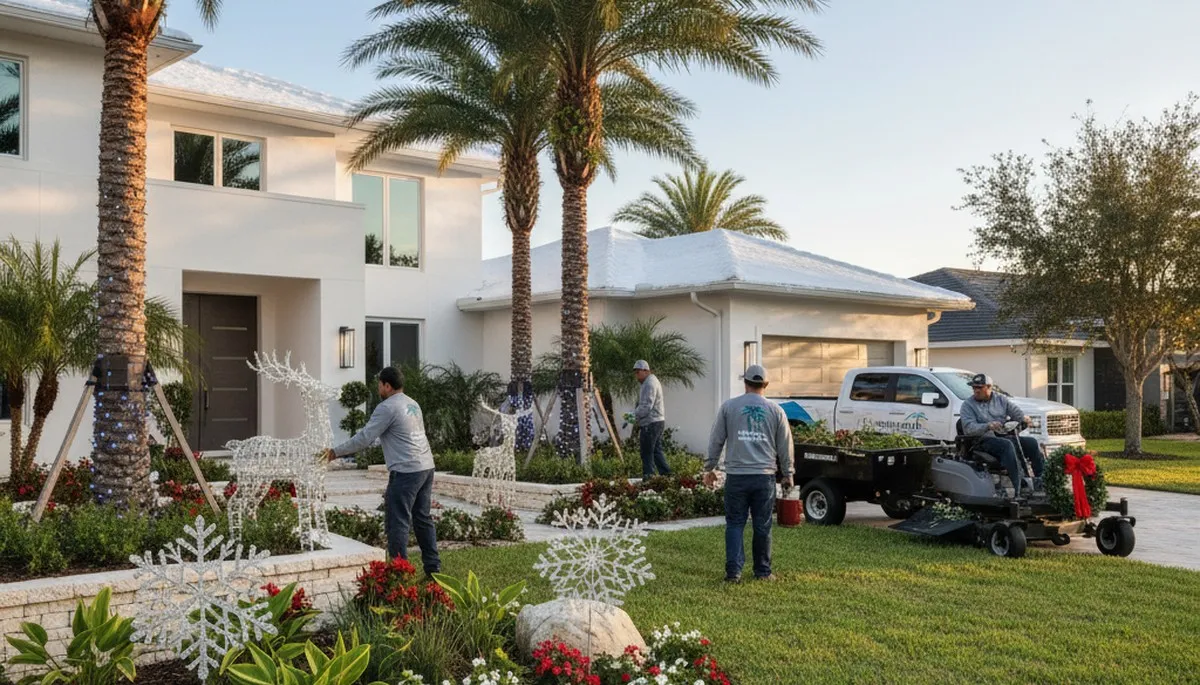 Landscaping team serving New Port Richey, FL with professional lawn care and yard maintenance
