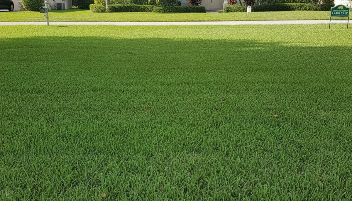 Lush green lawn after professional lawn care service in New Port Richey, FL by Chop Chop Landscaping