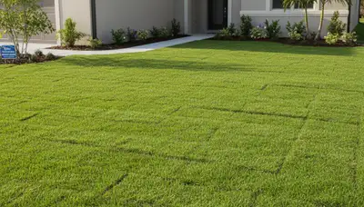 Fresh sod installation creating lush green lawn in New Port Richey FL by professional landscaping experts