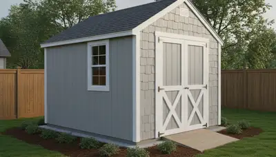 Professional backyard shed installation by Chop Chop Landscaping in New Port Richey, FL