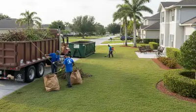 Professional debris removal and yard cleanup by landscapers in New Port Richey, FL